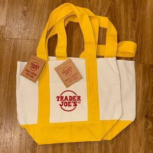 NWT - Trader Joe’s Mini Canvas Tote Bag (yellow)